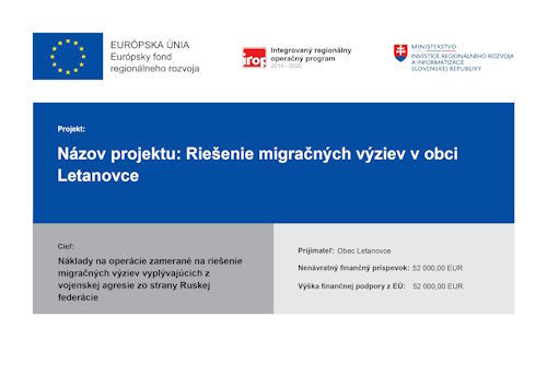 Riešenie migračných výziev v obci Letanovce - informačný plagát