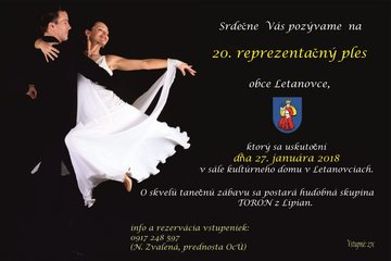 20. reprezentačný ples obce Letanovce - Plagát