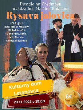 Divadelné predstavenie Rysavá jalovica - Plagát